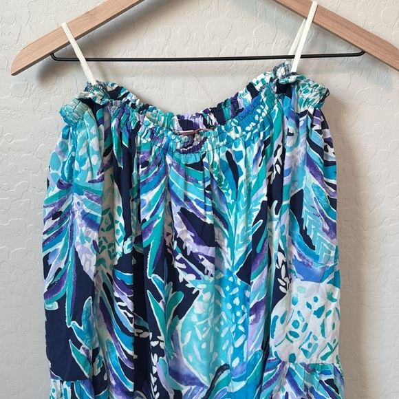 Lilly Pulitzer Nevie Off Shoulder Dress in Alotta Colada Pineapple Size XS - Picture 4 of 8